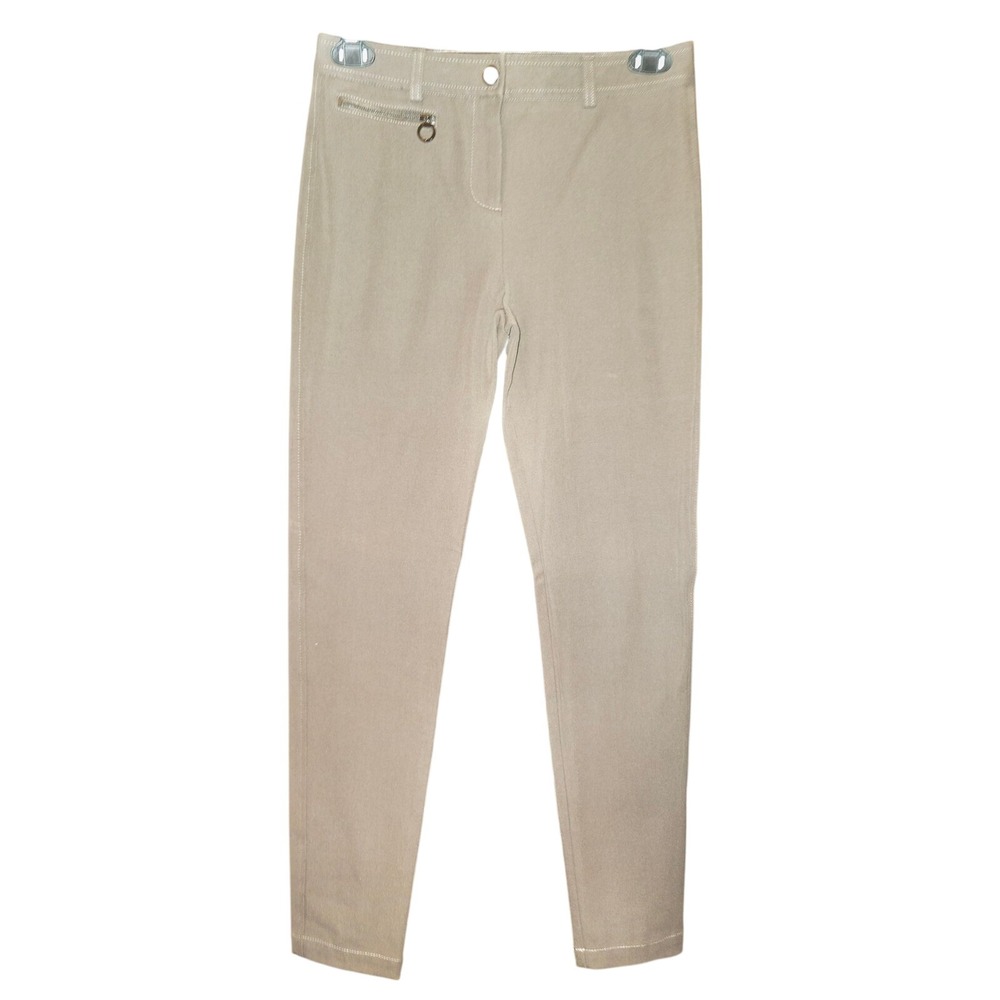 Worth New York Womens Taupe Cotton Stretch Slim Leg Trousers Pants Size 4‎